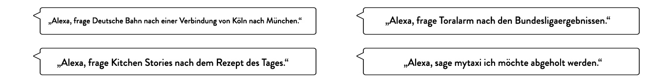 Alexa, frage Deutsche Bahn nach einer Verbindung von Köln nach München.