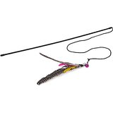 Katzenangeln Spielangel Glocke und echten FEDERN für Katzen