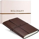 Vietri Classico A4 großes Notizbuch aus recyceltem Leder, Handgearbeitet in klassischem Italienischem Stil, Geschenkschachtel inklusive, Tagebuch A4 (21x30 cm) Braun