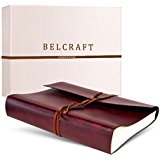 Tivoli Fotoalbum aus recyceltem Leder, Handgearbeitet in klassischem italienischem Stil, Geschenkschachtel inklusive, A4 (23x30 cm) Rot