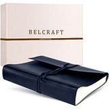 Tivoli Fotoalbum aus recyceltem Leder, Handgearbeitet in klassischem italienischem Stil, Geschenkschachtel inklusive, A4 (23x30 cm) Blue