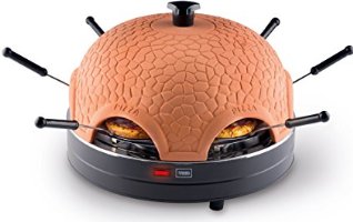 Trebs 99300 Pizzaofen mit Terrakottakuppel für 6 Personen, Pizzadom, 1000 Watt, Zubereitung in nur 5 - 7 Minuten