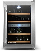 Klarstein Reserva 12 - Weink&uuml;hlschrank Getr&auml;nkek&uuml;hlschrank (34 Liter f&uuml;r 12 Flaschen, 2 Zonen, Glast&uuml;r, LCD-Display) schwarz-silber