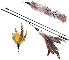 The Natural Pet Company Interaktives Katzenspielzeug mit Federn, inkl. 2 Ersatzfedern
