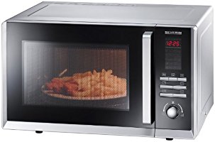 Severin MW 9675 Mikrowelle / mit Grill und Umluft / 800 Watt / Garraum 23 Liter / silber
