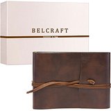 Tivoli Fotoalbum aus recyceltem Leder, Handgearbeitet in klassischem italienischem Stil, Geschenkschachtel inklusive, A5 (16x21 cm) Braun