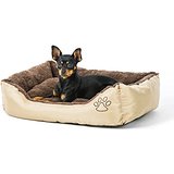 Tierbett mit Wendekissen, 61 x 48 x 18cm, innen braun, außen beige