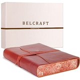 Venezia Romantica A5 mittelgroßes Notizbuch aus Leder, Handgearbeitet in klassischem Italienischem Stil, Geschenkschachtel inklusive, Tagebuch, Lederbuch A5 (15x21 cm) Rot