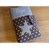 Windeltasche mit Namen und Motiv "Sternentraum" hellblau