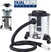 Aschesauger 20L Kaminsauger 1200W DUAL Filter System mit 3 Rollen SELLNET SN131