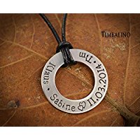 Edelstahlanhänger mit Gravur und Lederkette