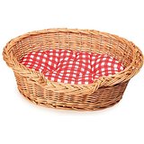 Egmont Toys Puppen-Hundekörbchen, kleiner Hundekorb, innen rot/weiß gepunktet Maße: 32 x 24 x 10 cm