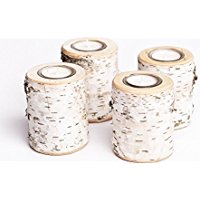 Teelichthalter aus Birkenholz im 4er Set | Adventskranz Kerzenhalter