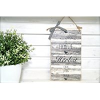 Namensschild für die Familie handgefertigt