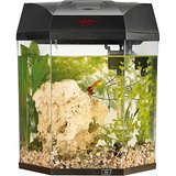 infactory Beleuchtetes Panorama-Aquarium "Hexagon", Komplett-Set, 19 l