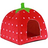 E-Goal Red faltbares weiches Erdbeere Cave Hundebett -M