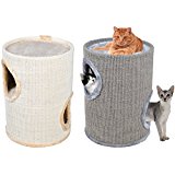 Kratztonne Katzentonne Kratzbaum Katzenbaum 50cm Pl&uuml;sch Sisal Katzenh&ouml;hle #2792