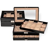 SACHER Schmuckkasten Jessie / schwarz, Leder / handmade in Germany