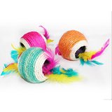 Healthy Clubs Haustier-Spielzeug, Sisalseil-Ball mit Loch, zum Spielen/Kratzen/Kauen, Spielzeug f&uuml;r Katze/Hund/Haustier