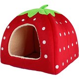 Sch&ouml;ne Strawberry weicher Kaschmir Warm Pet Nest Hund, Katze, Bett klappbar Red