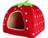 Sch&ouml;ne Strawberry weicher Kaschmir Warm Pet Nest Hund, Katze, Bett klappbar Red