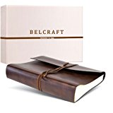 Tivoli Fotoalbum aus recyceltem Leder, Handgearbeitet in klassischem italienischem Stil, Geschenkschachtel inklusive, A4 (23x30 cm) Braun