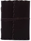 INDIARY First Notizbuch aus echtem B&uuml;ffel-Leder und handgesch&ouml;pftem Papier - Leather SEW - 18x13,5cm - Schwarz