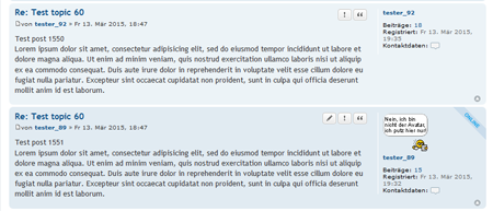 Screenshot: Beiträge in einem Thema